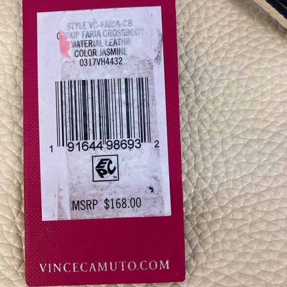 VINCE CAMUTO NWT CREAM PEBBLEDL LEATHER CROSSBODY BAG - Picture 6 of 8